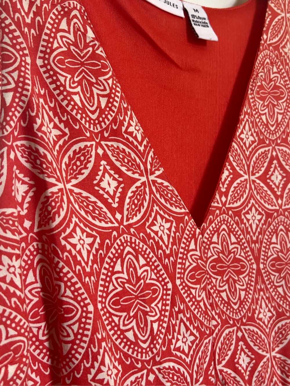 Sincerely Jules Red & White Printed Tiered Sleeveless Dress - Size M EUC - Picture 3 of 8